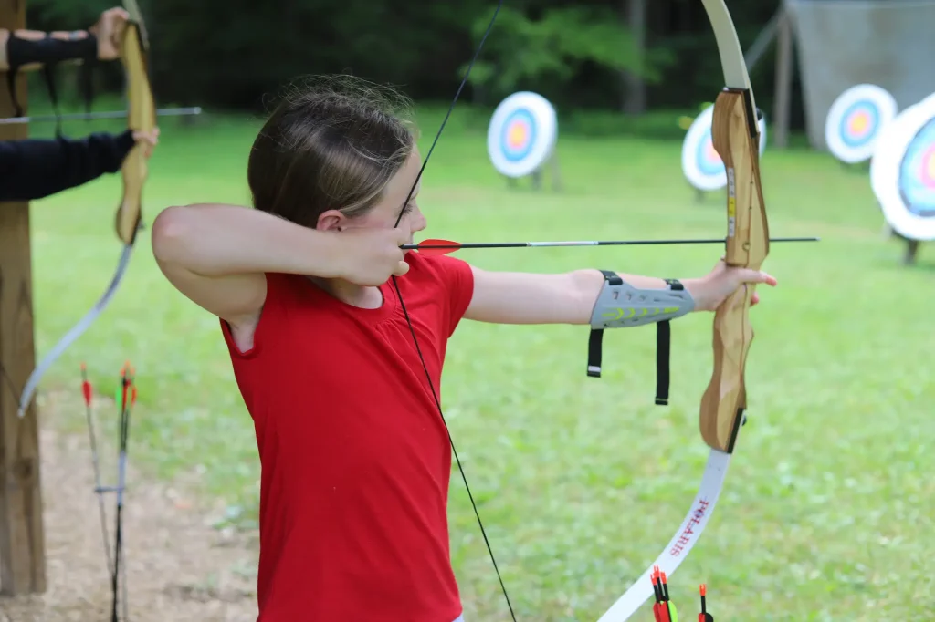 Camper doing archery