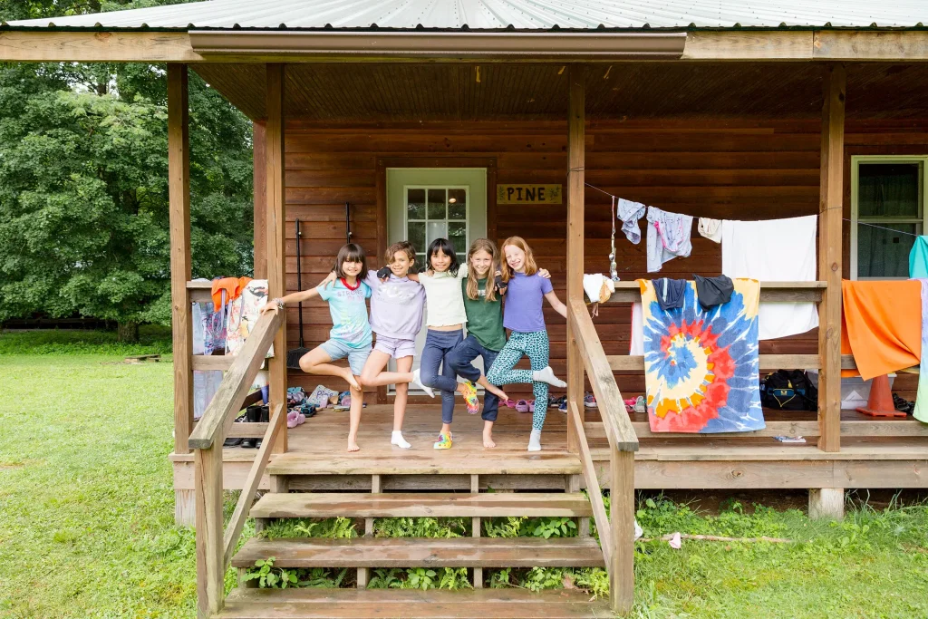 Group of campers on porch